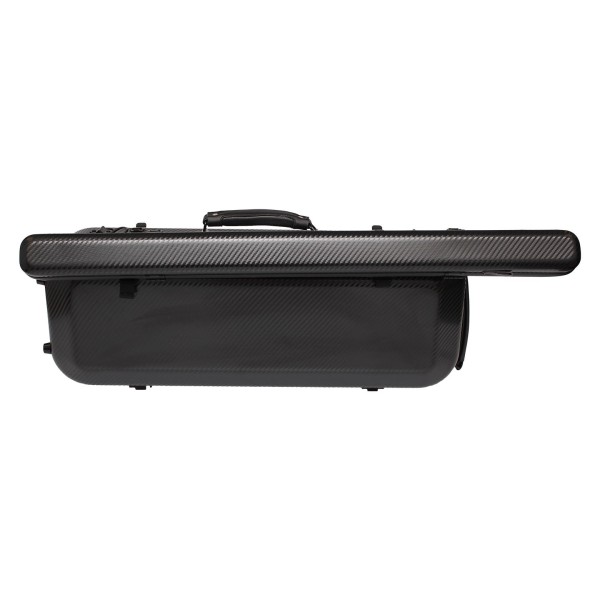 GSJ Compact Polycarbonate Violin Case with Detachable Bow Case, Black Weave 2