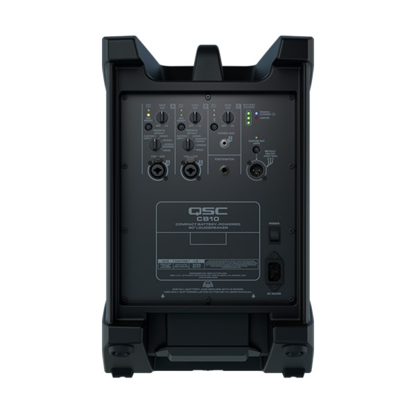 QSC CB10 Compact Battery-Powered Loudspeaker System, Rear