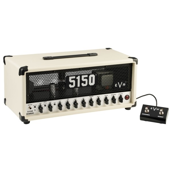 EVH 5150 Iconic Series 15W 6L6 Head Ivory - amp and footswitch