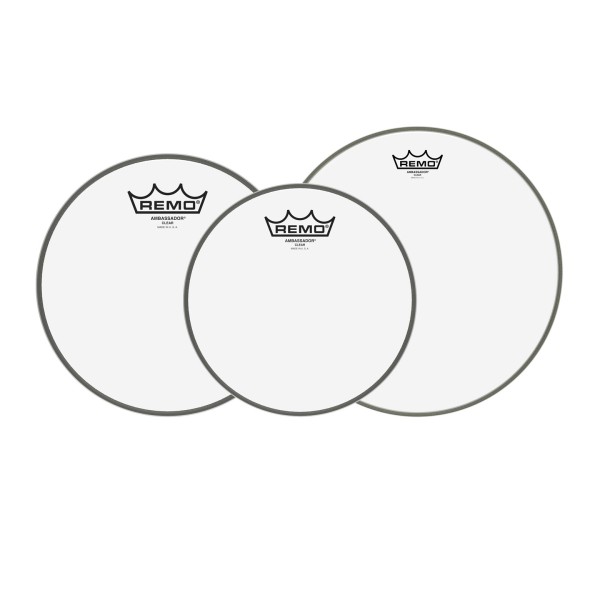 Remo Ambassador Clear Tom Pack - 10, 12, 14'' Heads