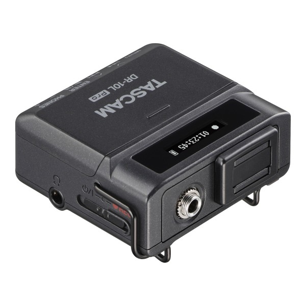 Tascam DR-10L Pro 32-Bit Digital Recorder with Lavalier Microphone - Angled