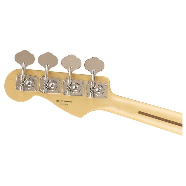 Fender Made in Japan Hybrid II 2026 Collection Jazz Bass PJ RW, Satin Black - back of headstock