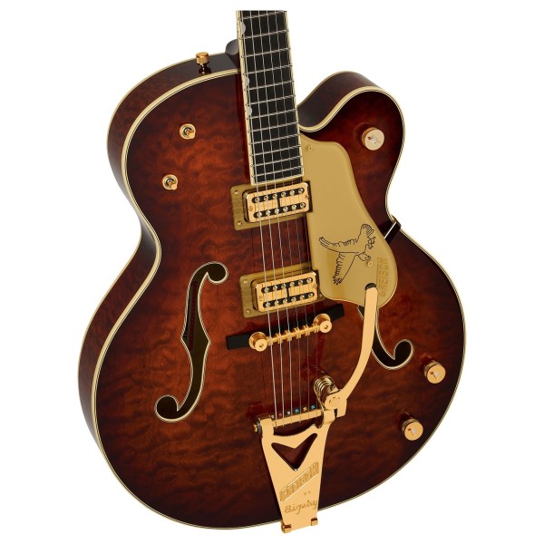 Gretsch G6136TGQM-59 Limited Edition Quilt Classic Falcon with Bigsby, Ebony Fingerboard, Forge Glow - hardware