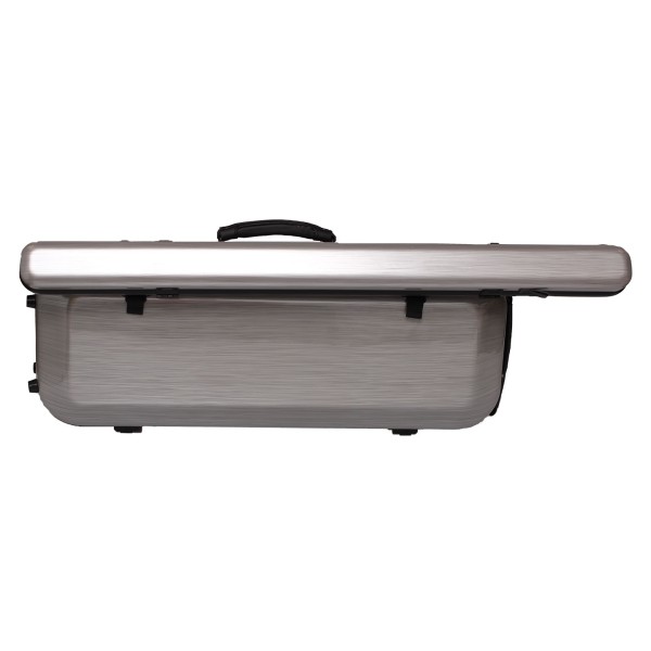 GSJ Compact Polycarbonate Violin Case with Detachable Bow Case, Brushed Silver 2