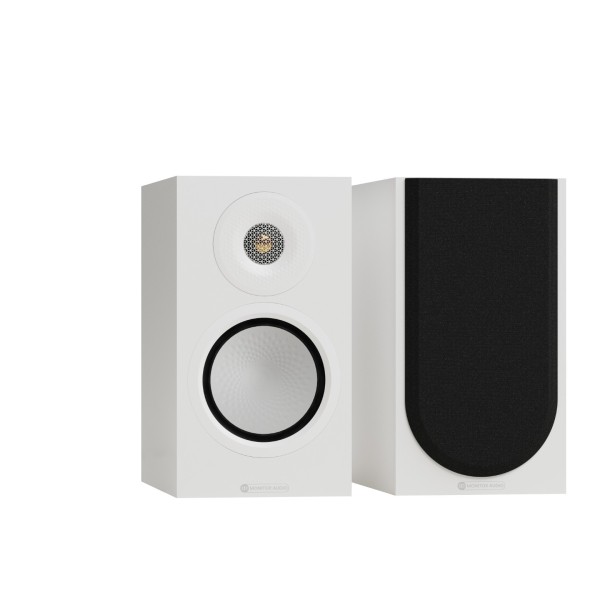 Monitor Audio Silver 50 8G Bookshelf Speakers (Pair), Satin White - dual 