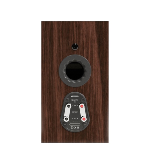Monitor Audio Silver 50 8G Bookshelf Speakers (Pair), European Walnut - rear 