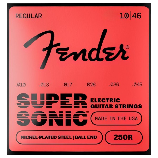 Fender SuperSonic 250R Guitar Strings, Nickel-Plated Steel, Ball End, Gauges .010-.046