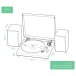 AVCOM Bluetooth Turntable System with Audio-Technica Stylus, Walnut