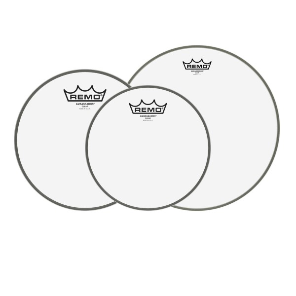 Remo Ambassador Clear Tom Pack - 12, 13, 16'' Heads
