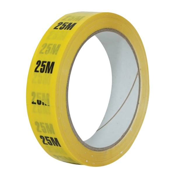 eLumen8 Cable Length ID Tape 24mm x 33m - 25m Yellow
