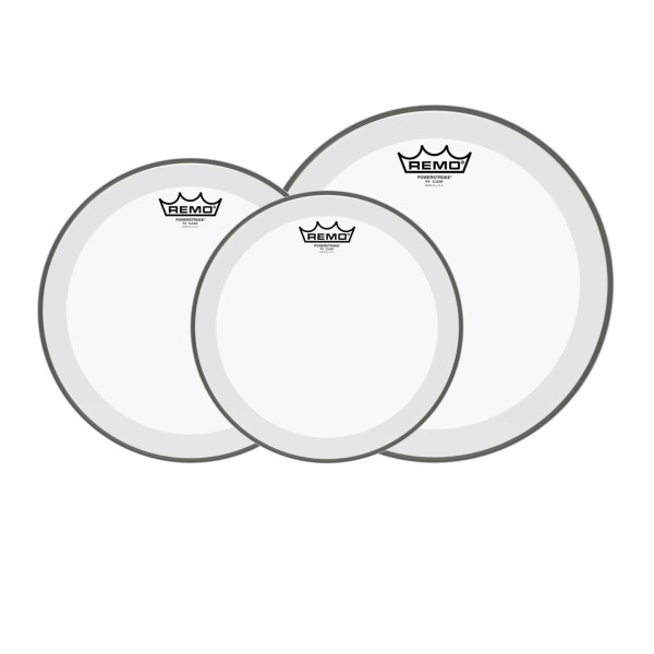 Remo Powerstroke 4 Clear Tom Pack - 10, 12, 16'' Heads