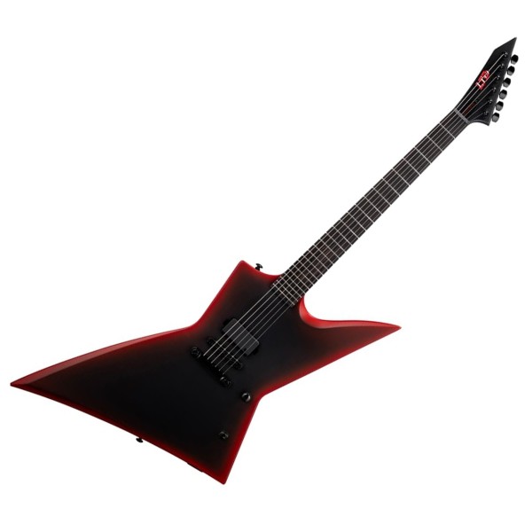 ESP LTD EXL Black Metal II, Black Red Burst Satin