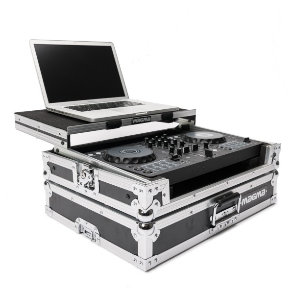Magma DJ Controller Workstation for DDJ-FLX4 / DDJ-400 - Angled Open (DJ Controller and Laptop Not Included)