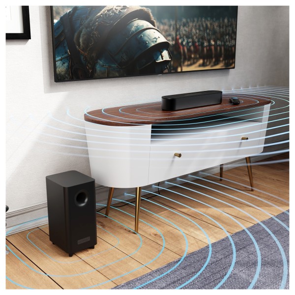 Majority Bowfell Axis 2.1 Soundbar and Subwoofer, Black