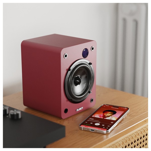 Majority D50X Bluetooth Bookshelf Speakers, Maroon