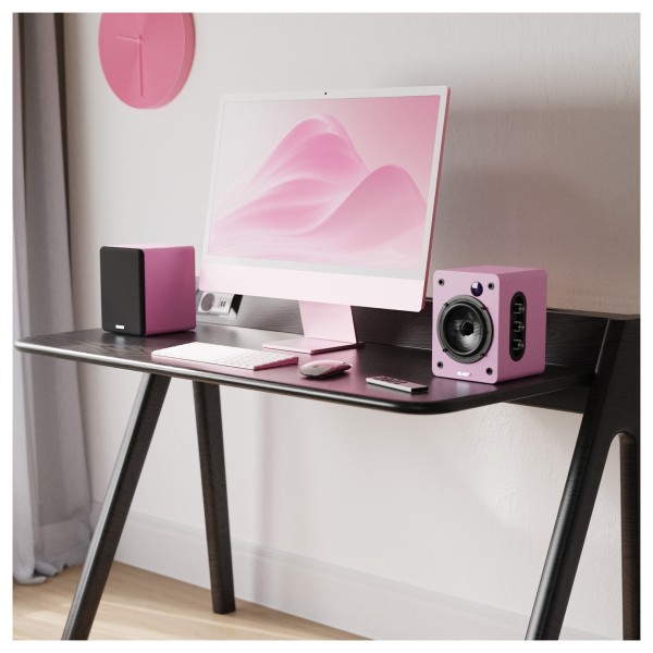 Majority D50X Bluetooth Bookshelf Speakers, Pink