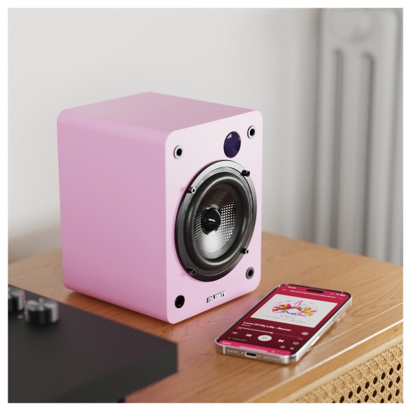 Majority D50X Bluetooth Bookshelf Speakers, Pink