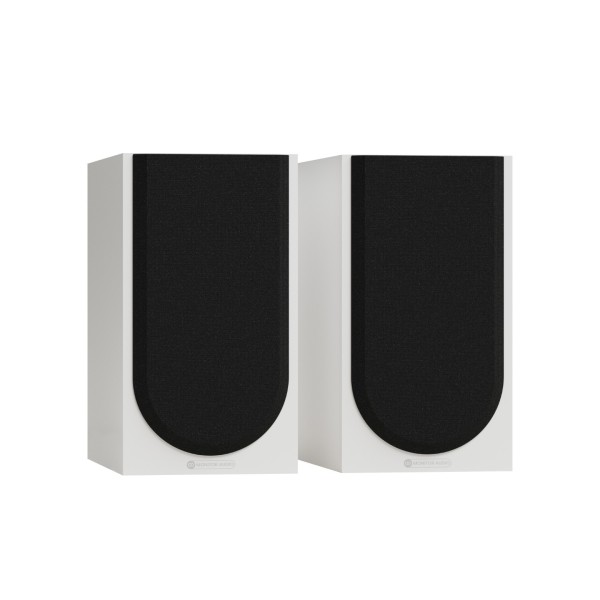 Monitor Audio Silver 50 8G Bookshelf Speakers (Pair), Satin White - grille 