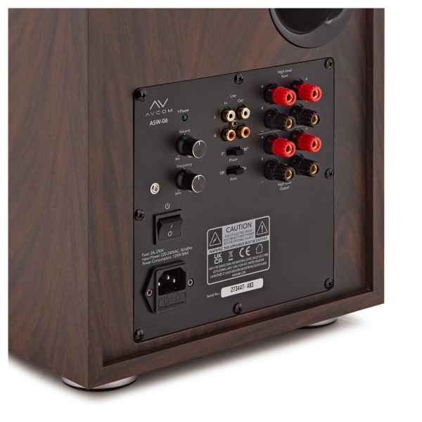 AVCOM 6" Active Subwoofer, Walnut