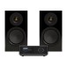WiiM Amp Ultra Amplifier and Monitor Audio Silver 50 8G Speakers Hi-Fi Bundle, Gloss Black - mai n