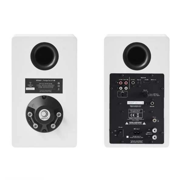 Elipson Prestige Facet II 6 BT Active Speakers (Pair), Matte White rear dual
