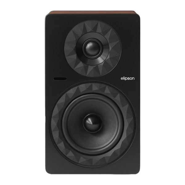 Elipson Prestige Facet II 6 BT Active Speakers (Pair), Walnut/ Matte Black-  fornt 