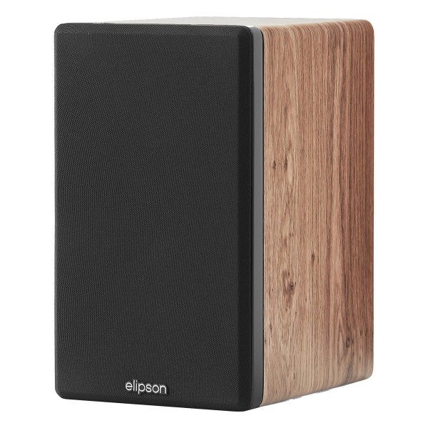 Elipson Prestige Facet II 6 BT Active Speakers (Pair), Walnut/ Matte Black - grille 
