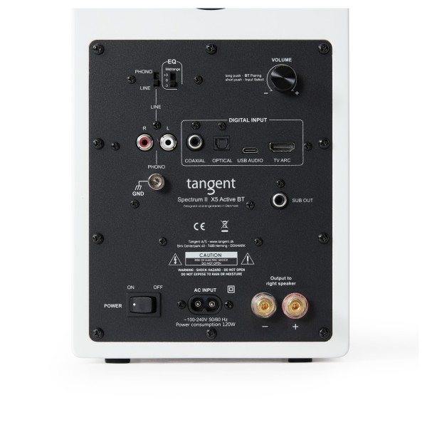 Tangent Spectrum II X5 BT Active Speakers (Pair), White ports 
