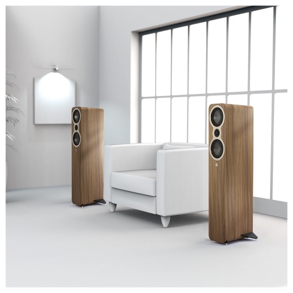 Q Acoustics 3040c Floorstanding Speakers (Pair), Pin Oak -lifestyle 1
