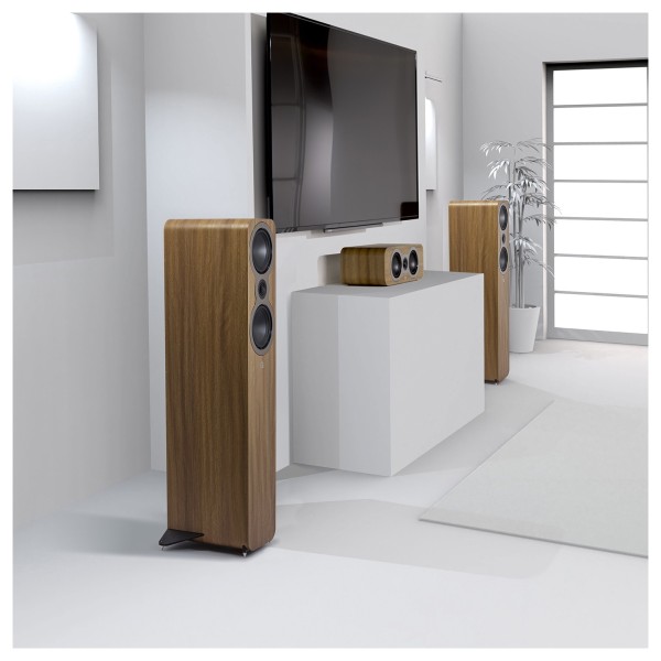 Q Acoustics 3040c Floorstanding Speakers (Pair), Pin Oak -lifestyle 2