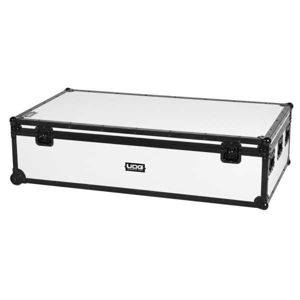 UDG Ultimate DJ Podium Flightcase, White - Angled Closed