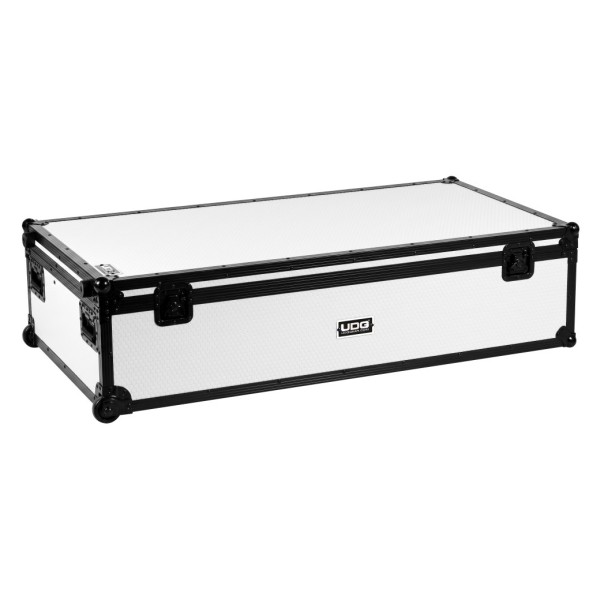 UDG Ultimate DJ Podium Flightcase, White - Angled Closed 2