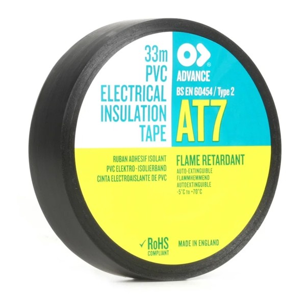 Advance Tapes AT7 PVC Electrical Insulation Tape 19mm x 33m, Black
