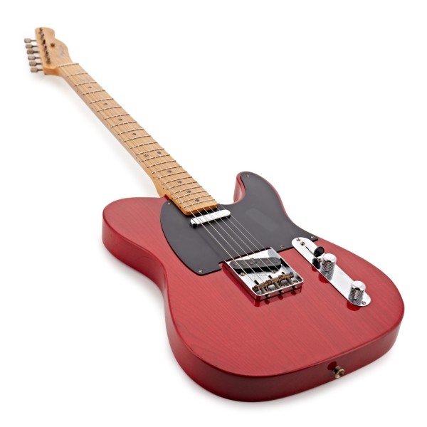 Fender Custom Shop 1951 Nocaster Journeyman Relic 1-P Rift Sawn Maple Neck, Aged Crimson Transparent - angled shot