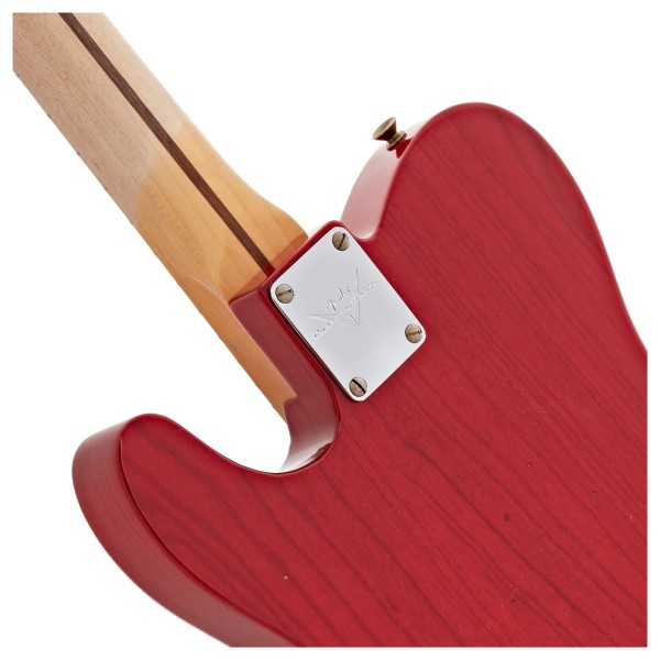 Fender Custom Shop 1951 Nocaster Journeyman Relic 1-P Rift Sawn Maple Neck, Aged Crimson Transparent - neck joint