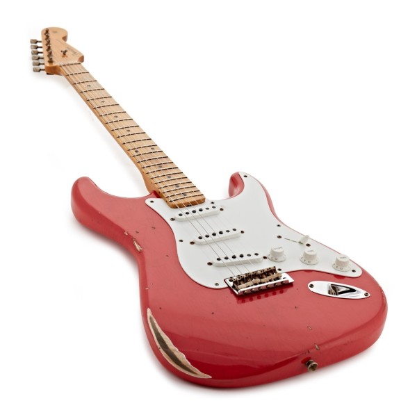 Fender Custom Shop Special Edition '58 Compound Radius Stratocaster Relic, Aged Fiesta Red - angled shot