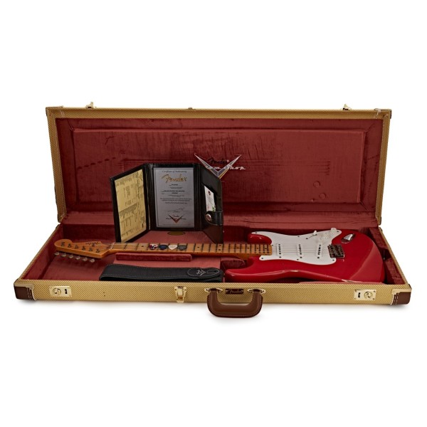 Fender Custom Shop Special Edition '58 Compound Radius Stratocaster Relic, Aged Fiesta Red - guitar in case