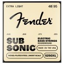 Fender SubSonic 5250XL -bassokielet, nikkelipinnoitettu ter&auml;s, Short Scale, paksuudet .040&ndash;.095, (4)