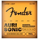 Fender AuriSonic 70CL Acoustic Guitar Strings, 80/20 Bronze, Gauges .011-.052