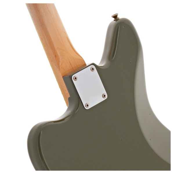 Fender Custom Shop 1965 Jaguar Journeyman Relic 3A RW, Super Faded Olive Green Metallic - neck joint