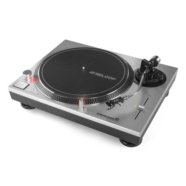 Reloop Turntable RP-2000 MK4, Silver - Angled