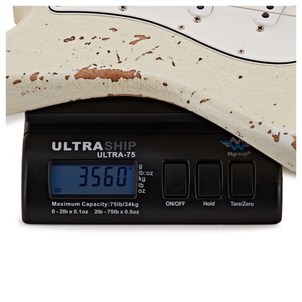 Fender Custom Shop Limited Edition '65 Strat Heavy Relic w/ CC Hardware, Aged Olympic White - weight shot