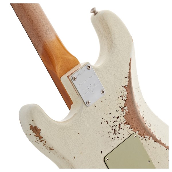 Fender Custom Shop Limited Edition '65 Strat Heavy Relic w/ CC Hardware, Aged Olympic White - neck joint