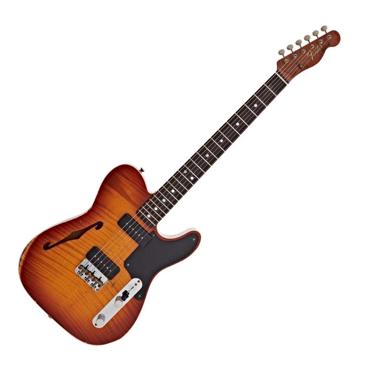 Fender Custom Shop Artisan Dual P90 Flame Maple Top Tele Relic 3A RW Aged Tobacco Sunburst