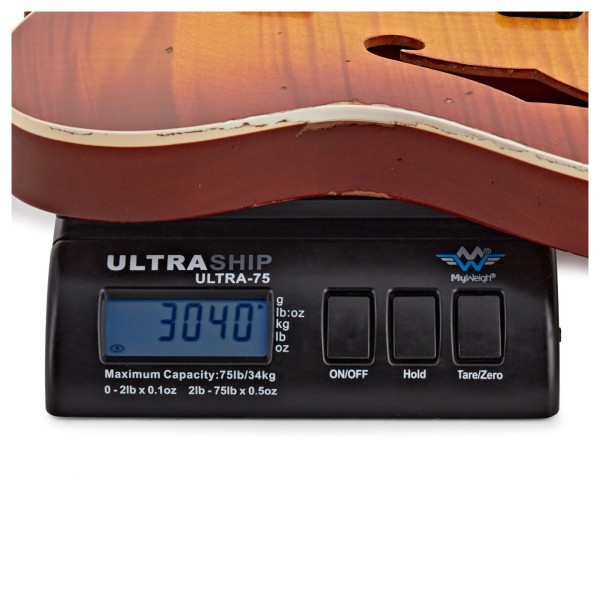 Fender Custom Shop Artisan Dual P90 Flame Maple Top Tele Relic 3A RW, Aged Tobacco Sunburst - weight shot
