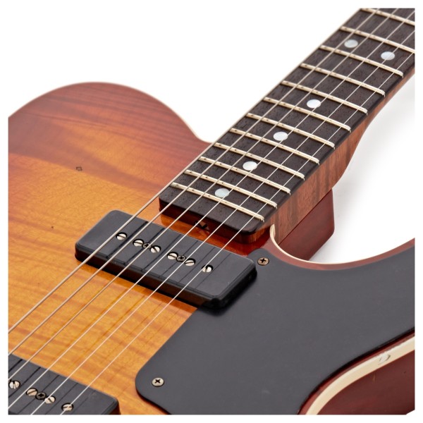 Fender Custom Shop Artisan Dual P90 Flame Maple Top Tele Relic 3A RW, Aged Tobacco Sunburst - upper frets