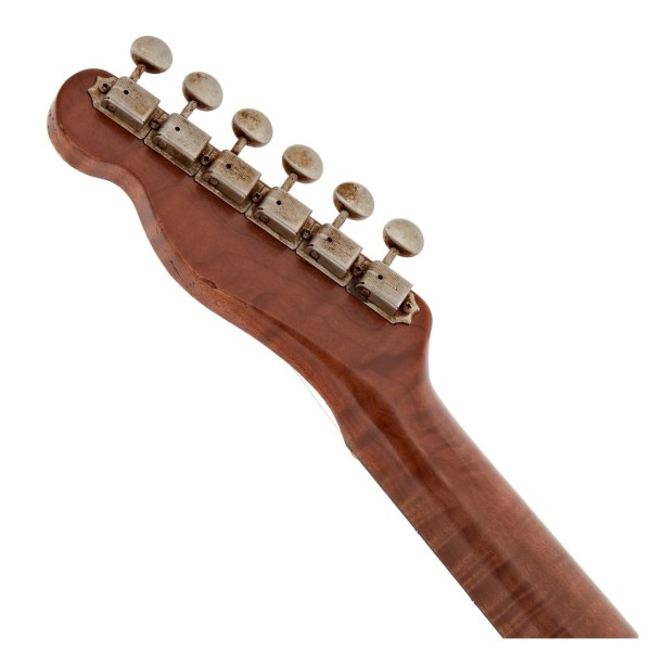 Fender Custom Shop Artisan Dual P90 Flame Maple Top Tele Relic 3A RW, Aged Tobacco Sunburst - back of headstock