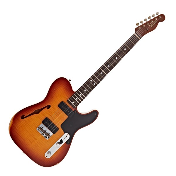 Fender Custom Shop Artisan Dual P90 Flame Maple Top Tele Relic 3A RW, Aged Tobacco Sunburst
