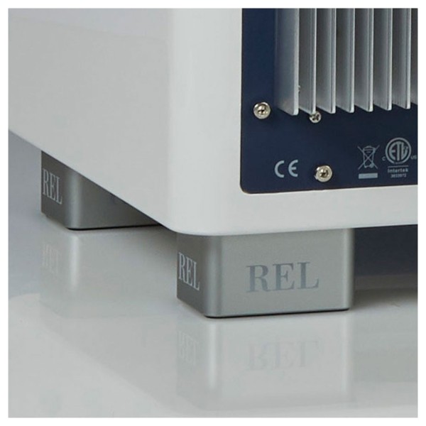 REL T5X Subwoofer, Gloss White - Feet Detail