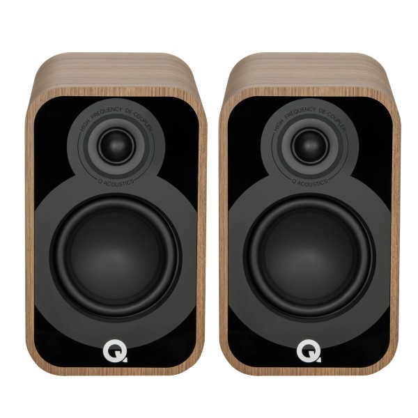 Q Acoustics Q 5020 Bookshelf Speakers, Oak (Pair) Front View 2